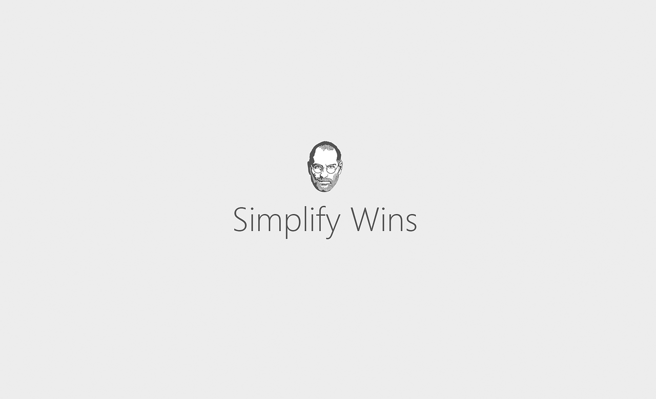 Simplify wins feliratú Steve Jobs-kép a Wezzpage weboldalszerkesztő blogján