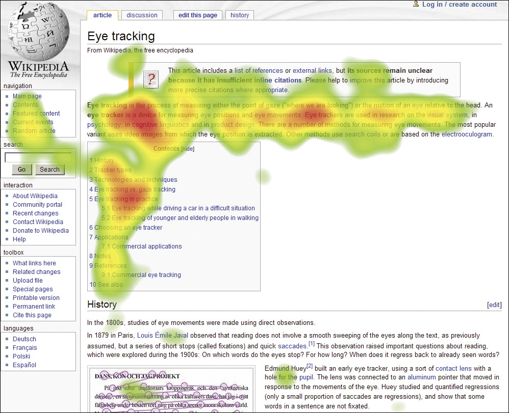 Az Eye tracking eredményének szemléltetése a Wezzpage weboldalszerkesztő blogján